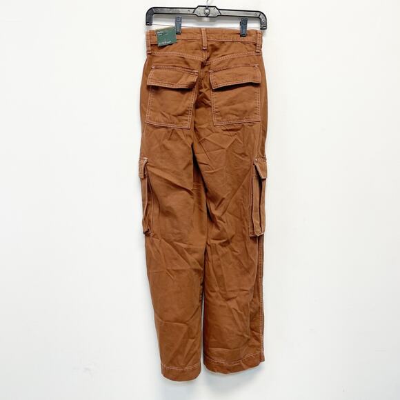 Wild Fable Women's Mid Rise Cargo Baggy Wide Leg Utility Jeans Brown Size 0 - Picture 3 of 7
